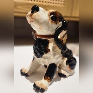 Vntg Cocker Spaniel Ceramic Planter